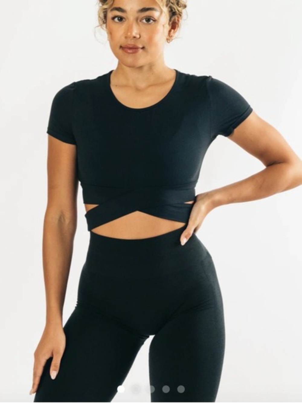 Alphalete Ultra Soft Wrap Tie Top Black | Size M | NWOT